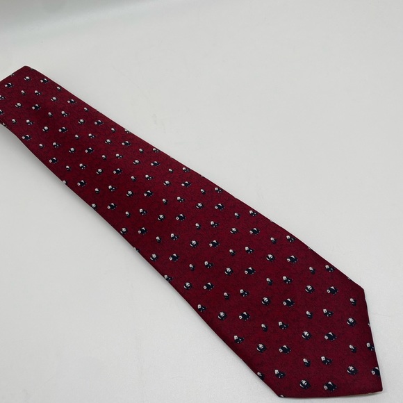 Kai Long Red Silk Handmade Panda Print Tie - Picture 8 of 12